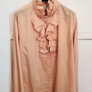 J Crew Ruffle Collar Button Down